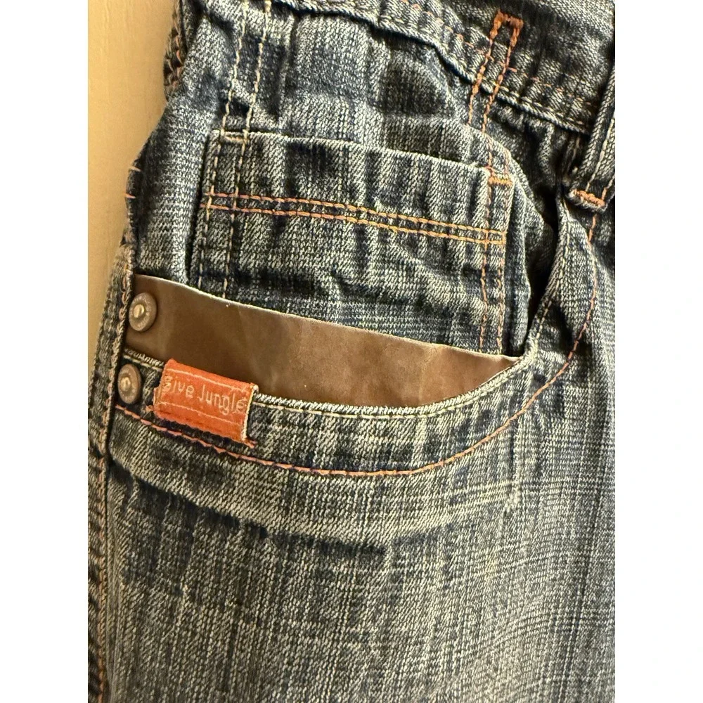 5ive Jungle Jeans Mens 36 Blue Denim. Jungle‎ Walk Of Life. Y2k. Leather Rare